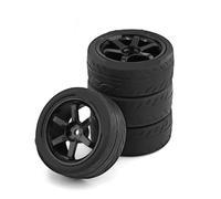 SLEEMNG Set di 4 Pezzi for mozzo Ruota for Pneumatici da deriva 1/10 Rc | Speciale for Le Corse su Strade pianeggianti | Adatto for Ta-Miya Tt02 Xv01 Ptg-2 Ta07 e Altri Modelli(Zwart)