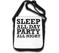 Sleep All Day Party All Night Borsa a tracolla bianca