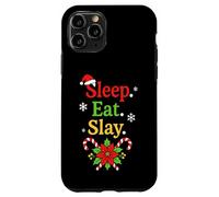 Sleep Eat Slay Divertente Vacanza Umorismo Natale Pigiama Custodia per iPhone 11 Pro