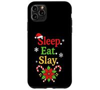 Sleep Eat Slay Divertente Vacanza Umorismo Natale Pigiama Custodia per iPhone 11 Pro Max