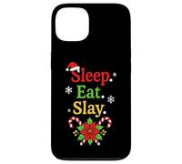 Sleep Eat Slay Divertente Vacanza Umorismo Natale Pigiama Custodia per iPhone 13
