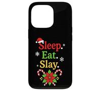 Sleep Eat Slay Divertente Vacanza Umorismo Natale Pigiama Custodia per iPhone 13 Pro