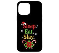 Sleep Eat Slay Divertente Vacanza Umorismo Natale Pigiama Custodia per iPhone 13 Pro Max