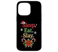 Sleep Eat Slay Divertente Vacanza Umorismo Natale Pigiama Custodia per iPhone 14 Pro Max