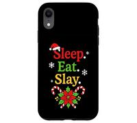 Sleep Eat Slay Divertente Vacanza Umorismo Natale Pigiama Custodia per iPhone XR