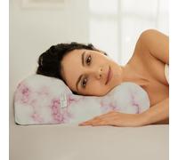 SLEEP & GLOW Omnia - Cuscino di bellezza in seta Premium anti-età combatte le rughe del sonno con memory foam ortopedico regolabile in altezza per dormire sulla schiena e sul fianco (Made in Italy) +