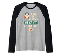 Sleep Humor Anti Morning - Sveglia a Forma di Gufo Notturno Maglia con Maniche Raglan