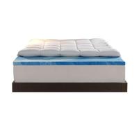 Sleep Innovations Coprimaterasso in memory foam a doppio strato da 10 cm, California King Size, supporto medio, memory foam in gel rinfrescante da 5 cm più coprimaterasso da 5 cm