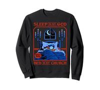 Sleep is My God Sarcastic Retro Vintage Funny Adult Humor Felpa