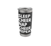 Sleep Nap Cheer Repeat Cheerleader Cheerleader Cheerleading Amante Bicchiere termico in acciaio inox doppia parete