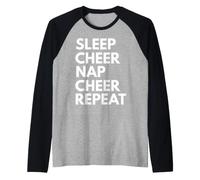 Sleep Nap Cheer Repeat Cheerleader Cheerleader Cheerleading Amante Maglia con Maniche Raglan