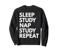 Sleep Nap Studio Ripeti Amante Studente Studiare Accademici Felpa