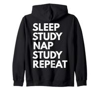 Sleep Nap Studio Ripeti Amante Studente Studiare Accademici Felpa con Cappuccio