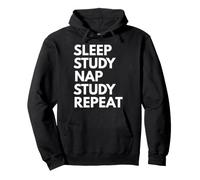 Sleep Nap Studio Ripeti Amante Studente Studiare Accademici Felpa con Cappuccio