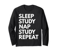 Sleep Nap Studio Ripeti Amante Studente Studiare Accademici Maglia a Manica