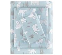 Sleep Philosophy Cozy di lenzuola in flanella, Cotone, Blue Polar Bears, Queen
