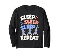 Sleep Sleep Sleep Repeat Cute Pigiama Sleeping Bats Maglia a Manica