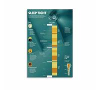 Sleep Stages Explained Infographic Wall-Art Canvas Poster REM Deep Light Sleep Cycle Diagram Educational Print for Doctor Office
