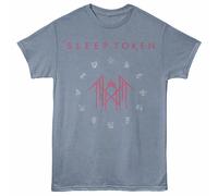 Sleep Token Sundowning Ricamo T-Shirt Uomo Scollo Rotondo Indigo Heather