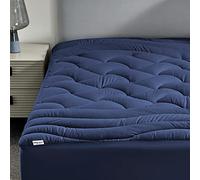 SLEEP ZONE Cool Queen, Coprimaterasso imbottito di alta qualità, traspirante, lavabile, con tasca profonda da 20,3 a 53,3 cm (blu marino, queen size)