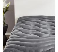 SLEEP ZONE Coprimaterasso rinfrescante per letto king size, trapuntato, di alta qualità, coprimaterasso elastico, lavabile in lavatrice, resistente, con tasca profonda da 20,3 a 53,3 cm (grigio, king