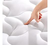 SLEEP ZONE Coprimaterasso rinfrescante, per letto queen size, trapuntato, lavabile in lavatrice, alternativa morbida e soffice, con tasca profonda da 20 a 53 cm (bianco, queen)