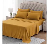 SLEEP ZONE Nanotex Super Soft Cooling Full Size Bed Sheets Set 4 Piece - Easy Care Fitted Flat Sheet & Pillowcase Sets - Wrinkle Free Fade Resistant