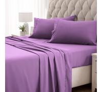 SLEEP ZONE Nanotex Super Soft Cooling King Bed Sheets Set 4 Piece Easy Care Fitted Flat Sheet Pillowcase Sets Wrinkle Free