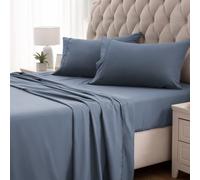 SLEEP ZONE Nanotex Super Soft Cooling Queen Lenzuola Set 4 Pezzi - Lenzuolo con Angoli e Federa di Facile Manutenzione - Antipiega e Resistente a