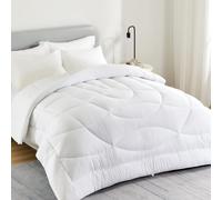 SLEEP ZONE Reversible Queen Size Cooling Comforter Soft Breathable Bedding Down Alternative Comforter Warm for All Seasons Whi