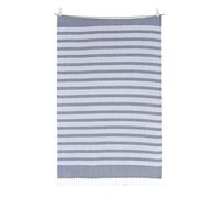 Sleepdown 100% cotone a righe con nappa, morbido asciugamano da spiaggia assorbente, piscina, viaggi, campeggio, sauna, palestra, yoga, con borsa, colore: bianco blu - (80 x 165 cm)