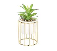 Sleepdown Halo Green Leaf Gold Cage Stand artificiale finta pianta per casa ufficio bagno decorazione interna estetica