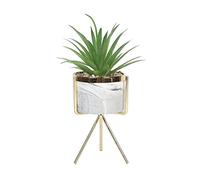 Sleepdown Halo Green Leaf Marble Stand Finta Pianta grassa artificiale per casa, ufficio, bagno, decorazione per interni, estetica, piccola