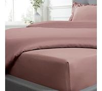 Sleepdown Lenzuolo con angoli in 100% rasatello di cotone, morbido e confortevole, 40 cm, extra profondo, 300 fili, biancheria da letto, colore: rosa cipria, super king size