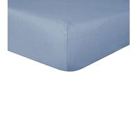 Sleepdown Lenzuolo con angoli profondi in 100% puro cotone, caldo e confortevole, traspirante, super morbido, biancheria da letto, con tasche extra profonde da 32 cm, colore blu denim, per letto king,