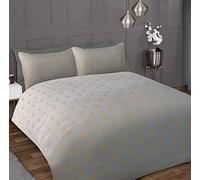 Sleepdown Ombre - Set di biancheria da letto con copripiumino e federe, per letto matrimoniale (200 x 200 cm), in poliestere, colore: grigio metallizzato