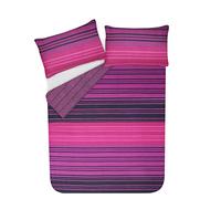 Sleepdown Set copripiumino reversibile, con motivo a righe, colore: viola, 1 pezzo