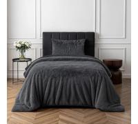 Sleepdown - Set di biancheria da letto con copripiumino e federa, 135 x 200 cm, in poliestere, facile da lavare, colore: Grigio antracite