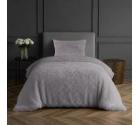 Sleepdown Set di biancheria da letto con copripiumino e federa in finta pelle di pelo lungo, facile da lavare, in poliestere