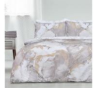 Sleepdown Set di biancheria da letto con copripiumino e federe, reversibile, morbido, facile da pulire, per letto matrimoniale (200 x 200 cm)