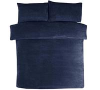 Sleepdown Teddy Fleece Navy Caldo Caldo Caldo Confortevole Copripiumino Super Morbido Set di Biancheria da Letto con Federa-King (220 cm x 230 cm), Poliestere