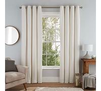 Sleepdown - Tende foderate in pile super morbide per camera da letto e soggiorno, 66 x 54 cm, 2 pannelli, colore: Panna