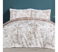 Sleepdown Tropical Monkey 5056557511839 - Set copripiumino reversibile, con federe, per letto king size (230 x 220 cm), colore: beige