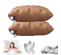 Sleephaven - Cuscino Bao, design ergonomico 2025, soffice ma di supporto, traspirante, morbido, soffice e fresco, basso/medio/alto, per chi dorme di lato e sulla schiena (marrone, cuscino medio)