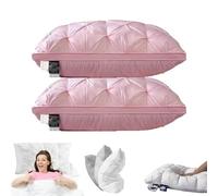 Sleephaven - Cuscino Bao, design ergonomico 2025, soffice ma di supporto, traspirante, morbido, soffice e fresco, basso/medio/alto, per chi dorme di lato e schiena (rosa, 2 cuscini alti)