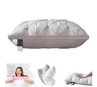 Sleephaven - Cuscino Bao, design ergonomico 2025, soffice ma di supporto, traspirante, morbido, soffice e fresco, basso/medio/alto, per chi dorme di lato e sulla schiena (grigio, cuscino basso)