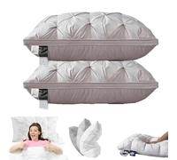 Sleephaven - Cuscino Bao, design ergonomico 2025, soffice ma di supporto, traspirante, morbido, soffice e fresco, basso/medio/alto, per chi dorme di lato e sulla schiena (grigio, 2 cuscini medi)