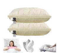 Sleephaven - Cuscino Bao, design ergonomico 2025, soffice ma di supporto, traspirante, morbido, soffice e fresco, basso/medio/alto, per chi dorme di lato e sulla schiena (beige, 2 cuscini bassi)
