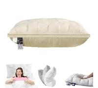 Sleephaven - Cuscino Bao, design ergonomico 2025, soffice ma di supporto, traspirante, morbido, soffice e fresco, basso/medio/alto, per chi dorme di lato e sulla schiena (beige, cuscino medio)