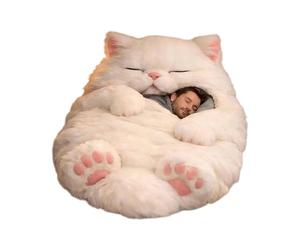 Sleeping Bag, 175x80cm Warm And Washable Cute Cat Design For Adults, Soft Cold Weather Indoor Sleeping Sack For Home Bedroom Living Room Apartment Dorm Hotel Birthday Housewarming Giift